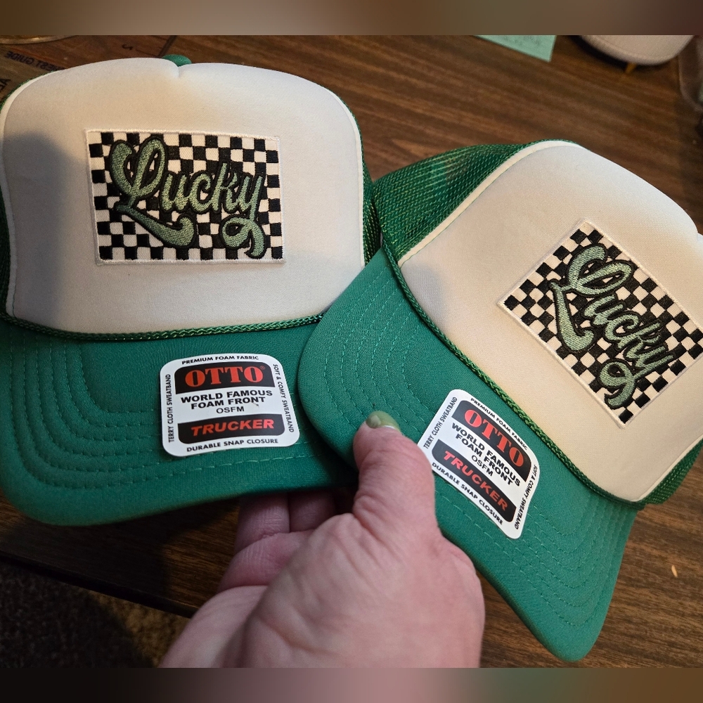 Lucky Green and White Trucker Hat